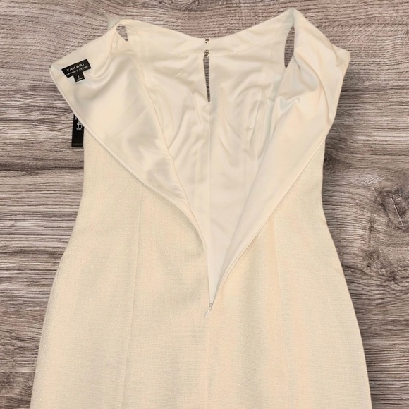 TAHARI ASL Women’s Metallic Sheath Sleeveless Ivory Dress ~ Size 6 ~ NWT - Picture 6 of 9